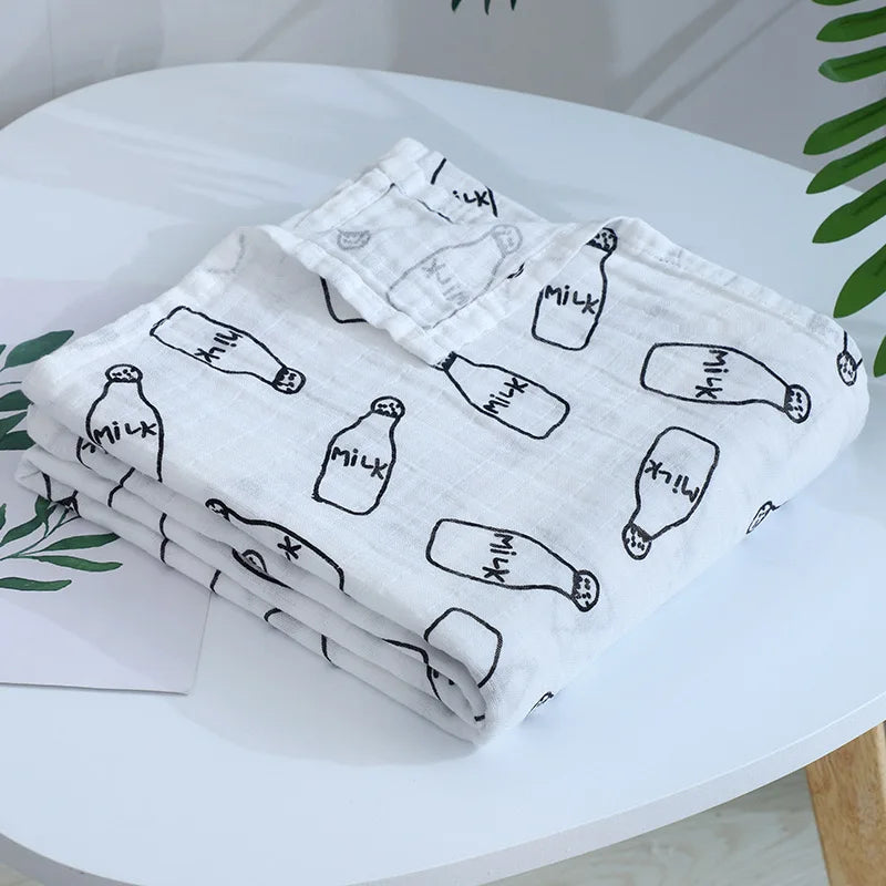 Newborn soft 100% muslin cotton swaddlle blanket infant baby wrap bath towel cover blanket 120x110cm