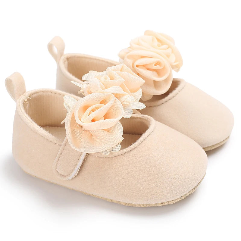 Baby Learning Walk Shoes, Elegant 3D Flower Infant Crib Shoes,Multi Style Soft Dress Footwear for Newborn Baby Girls 0-18Months