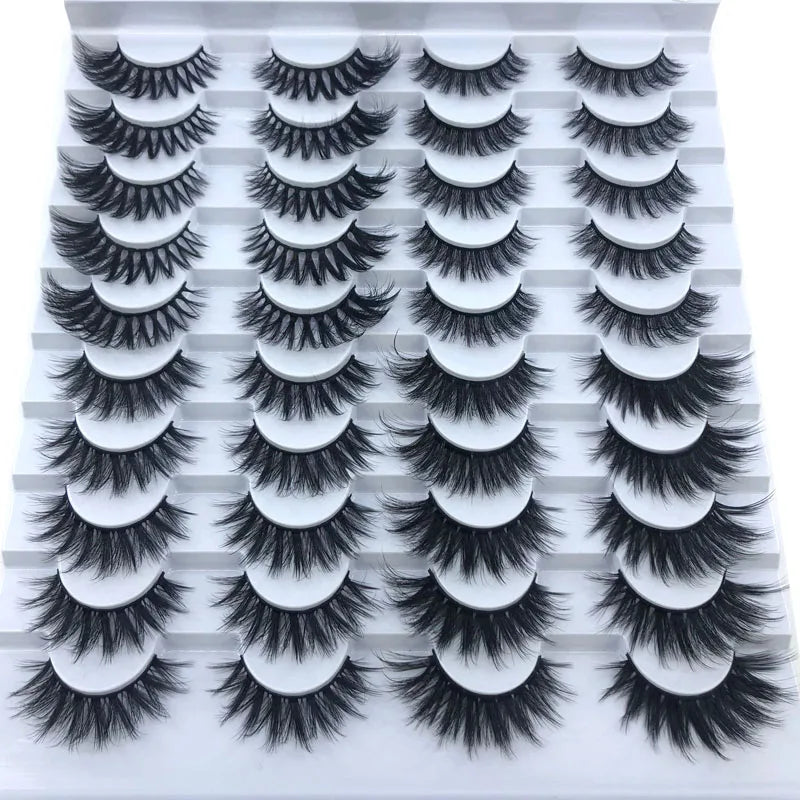 16 Pairs 3D Mink Lashes Natural False Eyelashes Dramatic Volume Fake Lashes Makeup Eyelash Extension Silk Eyelashes