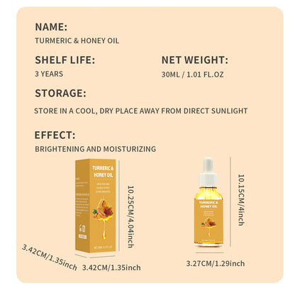 Turmeric & Honey Skincare Set, Face Oil + Moisturizing Cream, Deep Hydration & Nourishing Care for Soft Smooth Glowing Skin