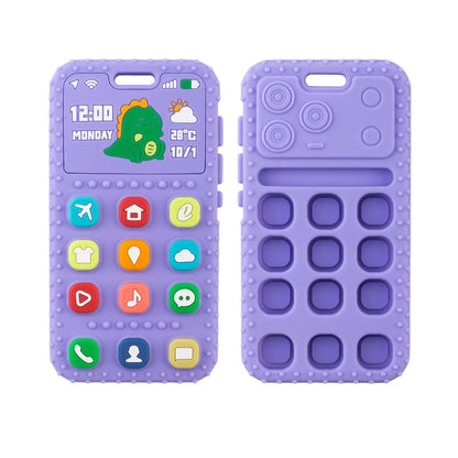 Baby Dinosaur Phone Teething Toy Food Grade Silicone Chew Molar Stick BPA Free Boilable Cute Toddler Teether Soothing Gum Relief