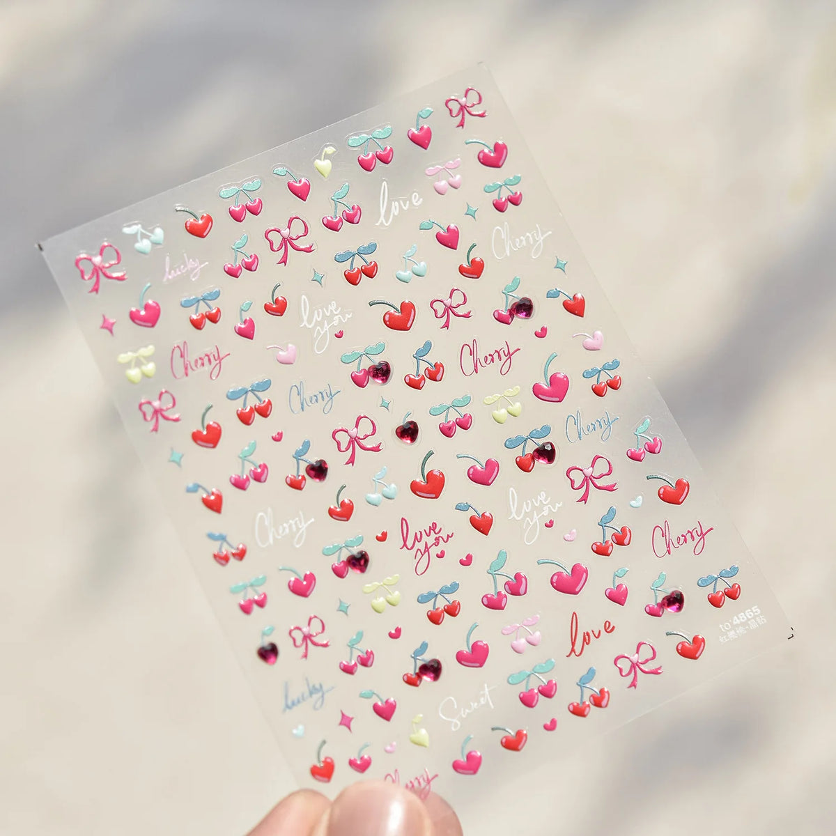 Pink Translucent Peach Jelly Texture 5D Soft Embossed Reliefs Self Adhesive Nail Art Stickers Cute Fruits 3D Manicure Decals