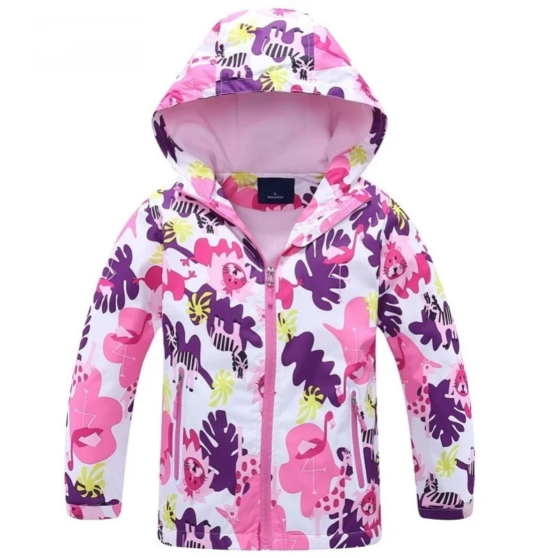 Dubbped Girl Polar Fleece Waterproof Jacket Spring Autumn Children Coats Sport Casual Kids Jackets Double-deck Windproof Jackets