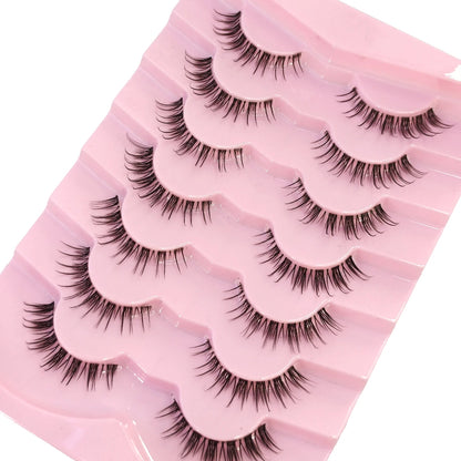 NEW 7pairs 8D Mink Lashes Natural Short False Eyelashes Mink Eyelashes 3D Mink Lashes Wispy HandMade Full Strip Lashes  Makeup