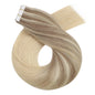 Moresoo Blonde Tape in Hair Extensions Human Hair Natural Straight Seamless Invisible Tape Remy Brazilian Hair for Beauty
