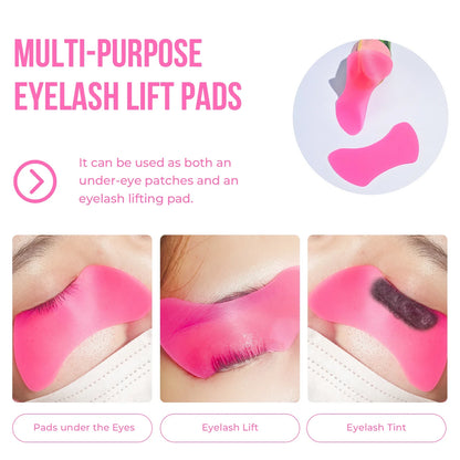 Reusable 2Pcs Eye Pads Silicone Stripe Lash Lift Shield Eyelash Extension Super Sticky Under Eye Gel Patch Beauty Tool