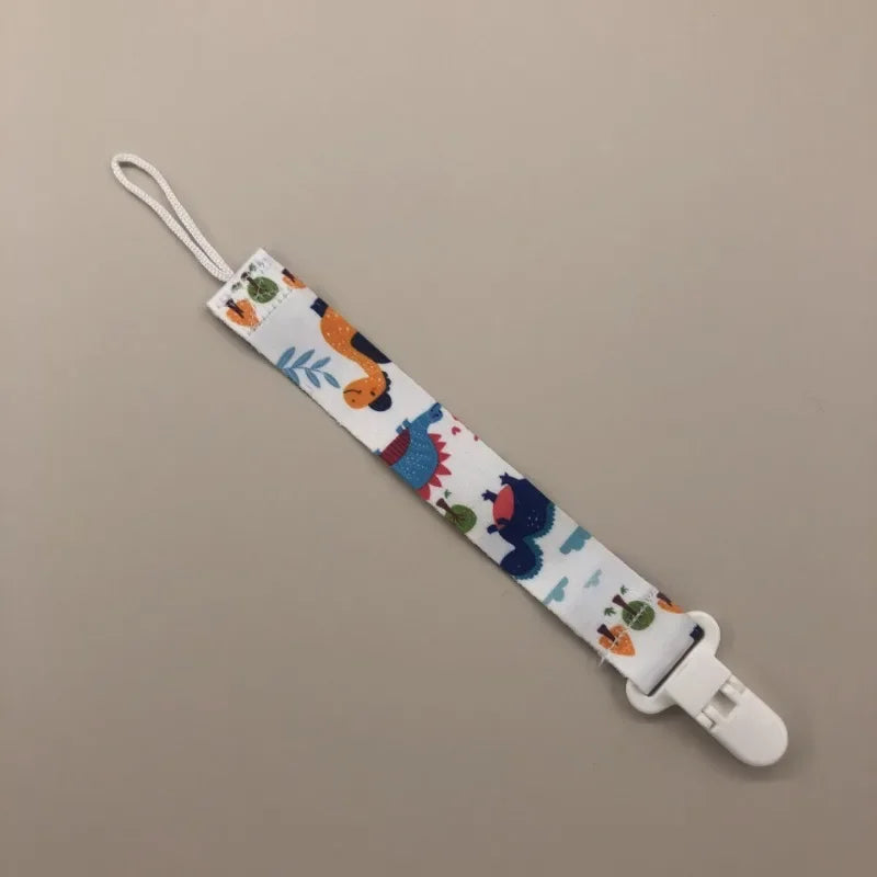 Cartoon Fixed Button Baby Pacifier Clip Chain Ribbon Dummy Soother Holder Chain Anti-drop Buckle Strap for Pacifier Baby Feeding