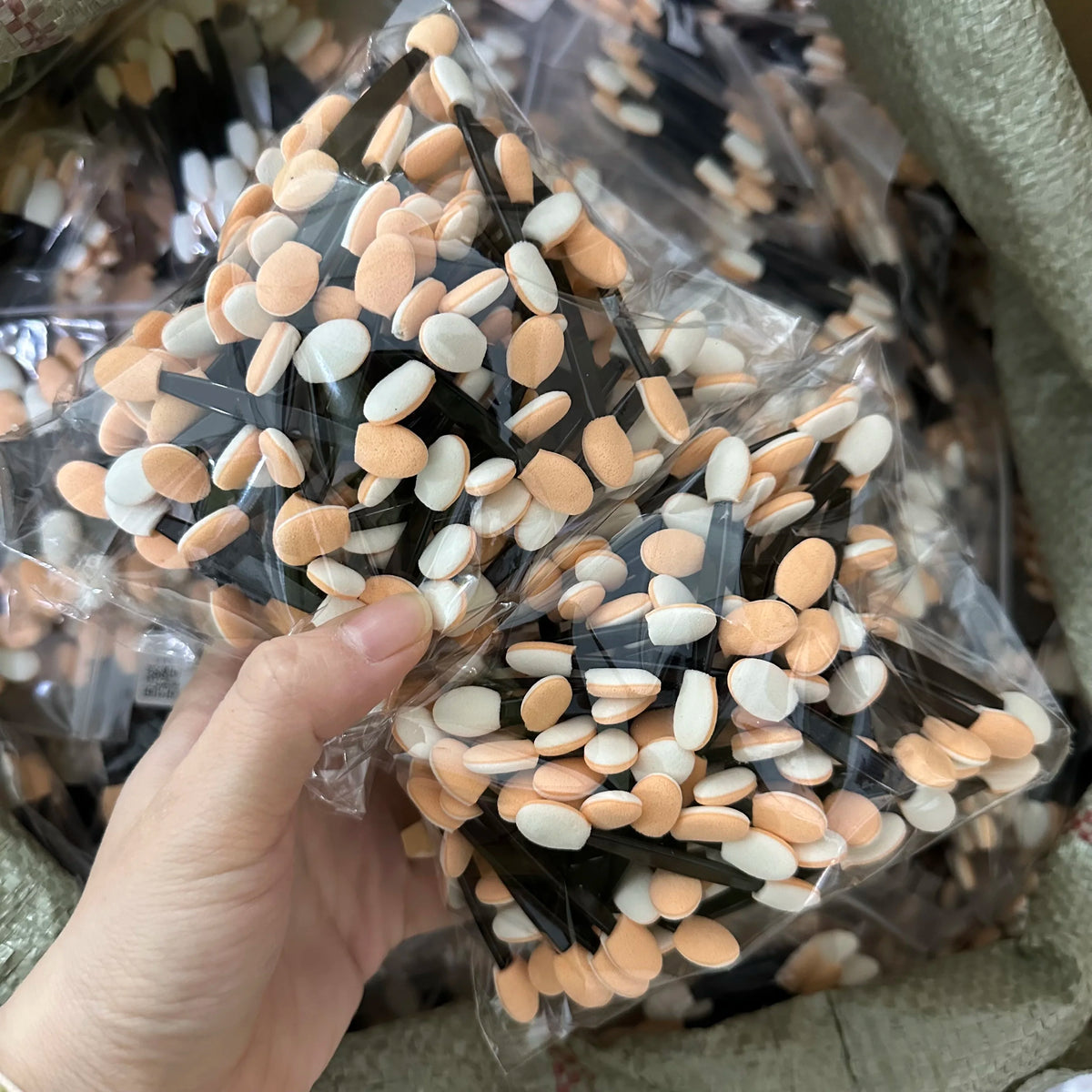 10/30/50/200/500/1000pcs Double Ended Sponge Nail Art Powder Brush Multifunctional Eyeshadow Brush Portable Makeup Manicure Tool