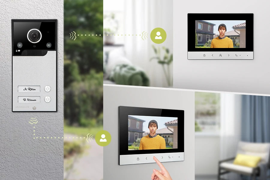 HOMSECUR 7" HD Video Door Phone Intercom Doorbell Auto Snapshot For 2 Families