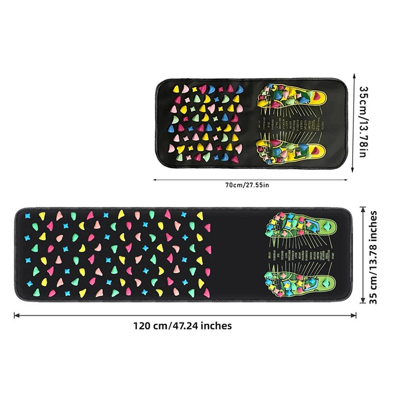 Foot Massage Mat Reflexology Walk Stone Road Acupressure Acupoint Mat For Long Sitting, Elderly & Students