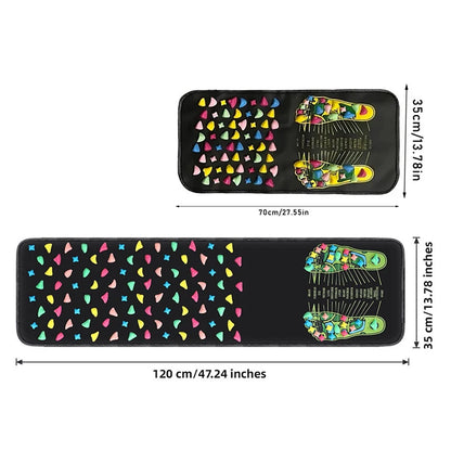 Foot Massage Mat Reflexology Walk Stone Road Acupressure Acupoint Mat For Long Sitting, Elderly & Students