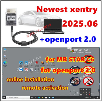 2025.06 Full Xentry Softwares Vediamo DTS-Monaco WIS EPC Starfinder Online Install+Tactrix Openport 2.0 OBD2 OBD 2 Scanner Tool