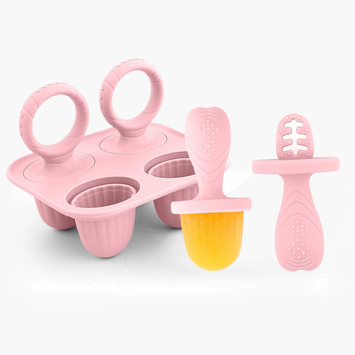 Baby Fruit and Vegetable Mold Silicone Hand Ring Popsicle Mold Baby Teething Teether Ice Cream Mold Baby Food Storage Container