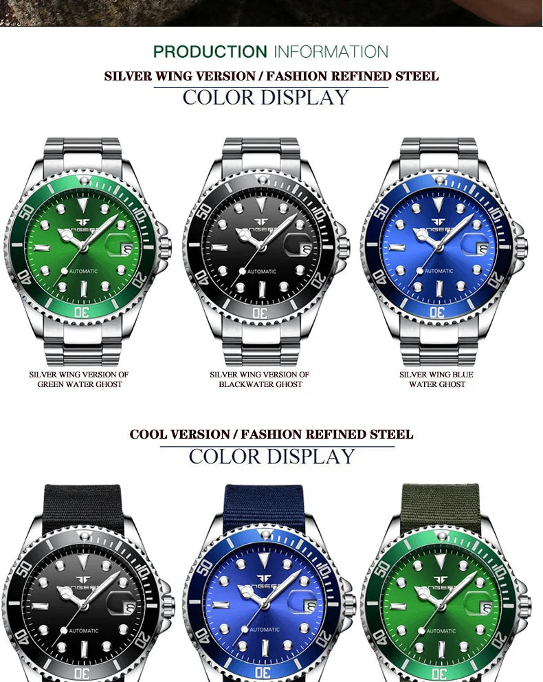 FNGEEN 9001 Luxury Brand Men's Watch Steel Tourbillon Frame Mechanical Watch Luminous Automatic Date Diamond Watch 2026
