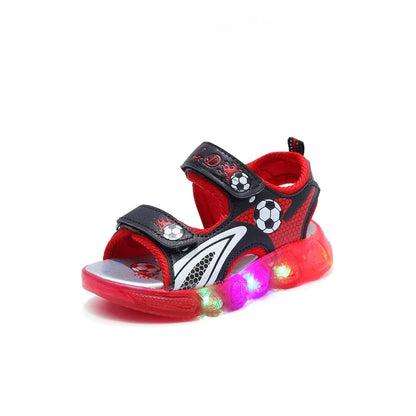 Children's Flashing Soft Sole Sandals Student LED Light-Up Shoes Boys and Girls Light-Up Sandals kids Glowing Beach Shoes