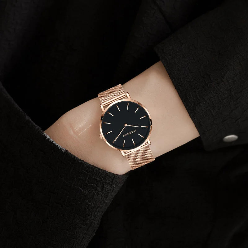 Reloj LIGE 2025 TOP Elegant Women's Watch Fashion Simple Ladies Watch Dress Gift Quartz Waterproof Watch for Women montre femme