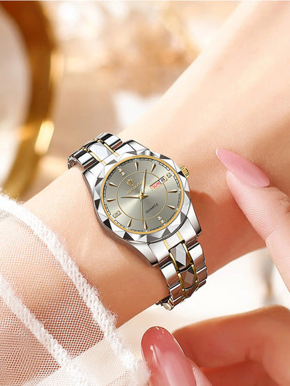 BINBOND Fashion Couple Watches Waterproof Diamond Valentine Day Lover Gift Stainless Steel Watch Men Women Quartz Watch 2pcs