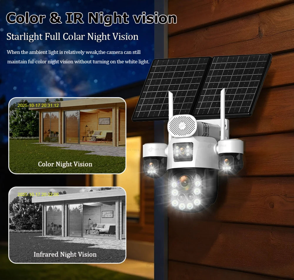 20MP AOV Solar Outdoor Surveillance Camera 4G SIM 7/24 Hours Recording 60X Optical Zoom Auto Track 31200mah Security PTZ Cameras