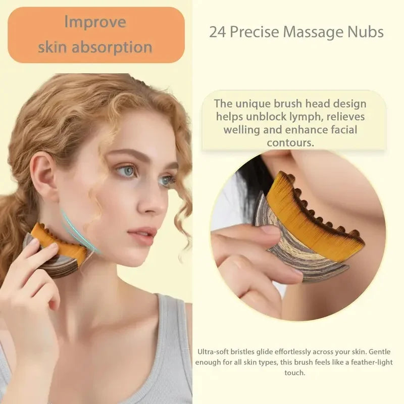 1Pc Lymphatic Drainage Face Brush With Storage Box Facial Contour Massage Brush For Face Chin Neck Skin Care Tool