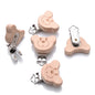 1Pcs Printing Animal Dummy Clip Beech Wood Nipple Clip For Teether Chewing Toys Accessory DIY Anti-Drop Baby Pacifier Chain