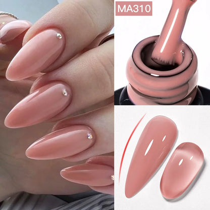2 In 1 Nude Pink Rubber Base Gel Nail Polish Semi Permanent Self Leveling UV Construction Gel Varnish Soak off DIY Nail Supplies