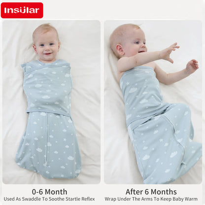 INSULAR Baby 100% Cotton Swaddling Cloth With Caps Envelope Type Newborn Cartoon Envelope Anti-Startle Adjustable Bedding Item