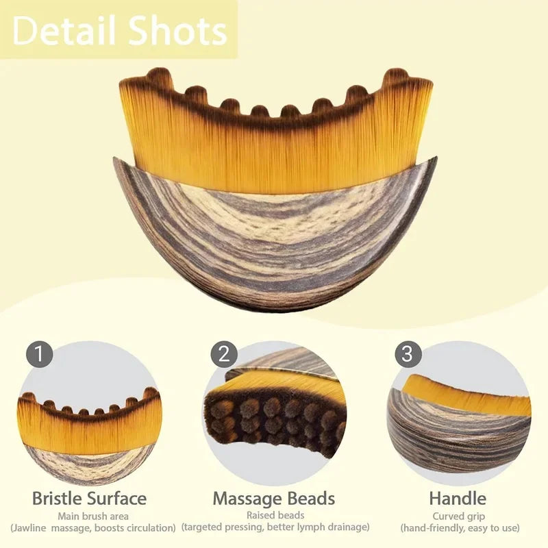 1Pc Lymphatic Drainage Face Brush With Storage Box Facial Contour Massage Brush For Face Chin Neck Skin Care Tool