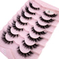 New 7/10 Pairs Faux Mink Eyelashes Handmade False Eyelashes Natural Nude Makeup Simulation Cross Messy Eye 3D Curly Eyelashes