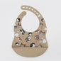 Customize Cartoon Animal Silicone Baby Bib with Name & Pattern Food-Grade Solid Feeding Bib DZ31