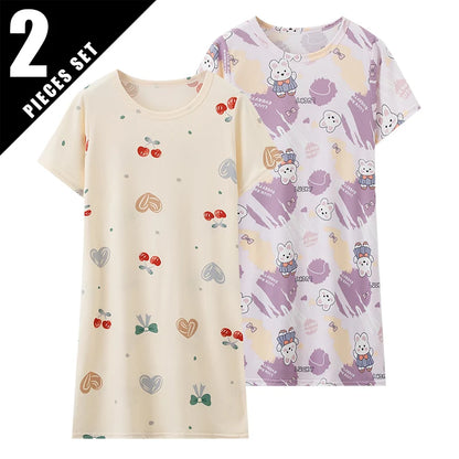 1/2 Piece Children's Sweet And Lovely Straight Skirt Loose And Comfortable Girl's Home Skirt Casual Round Neck Plus Size Skirt