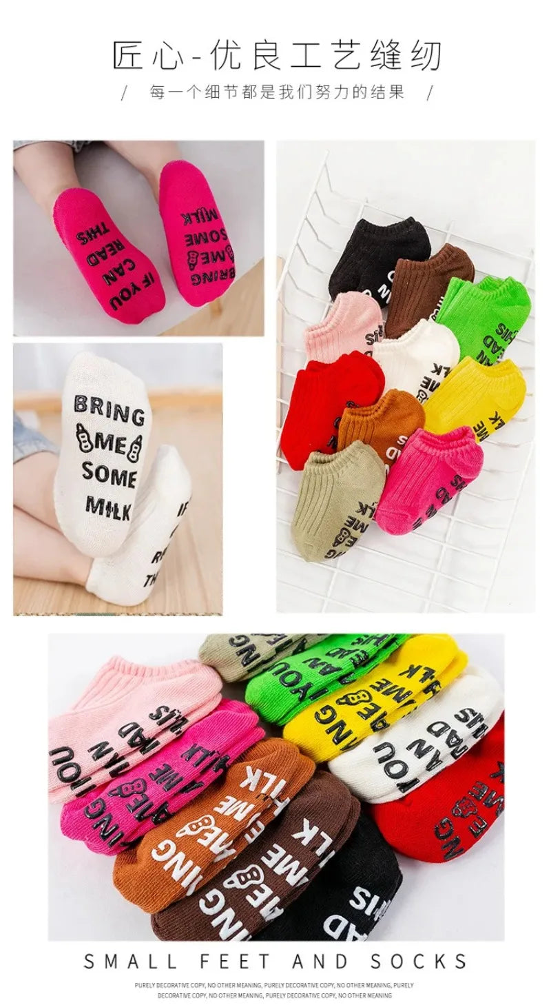 Cute Baby Anti-slip Socks Breathable Cotton Rubber Floor Boys Girls Ankle Socks Newborn Infant Toddler Kids Socks 0-7years Old
