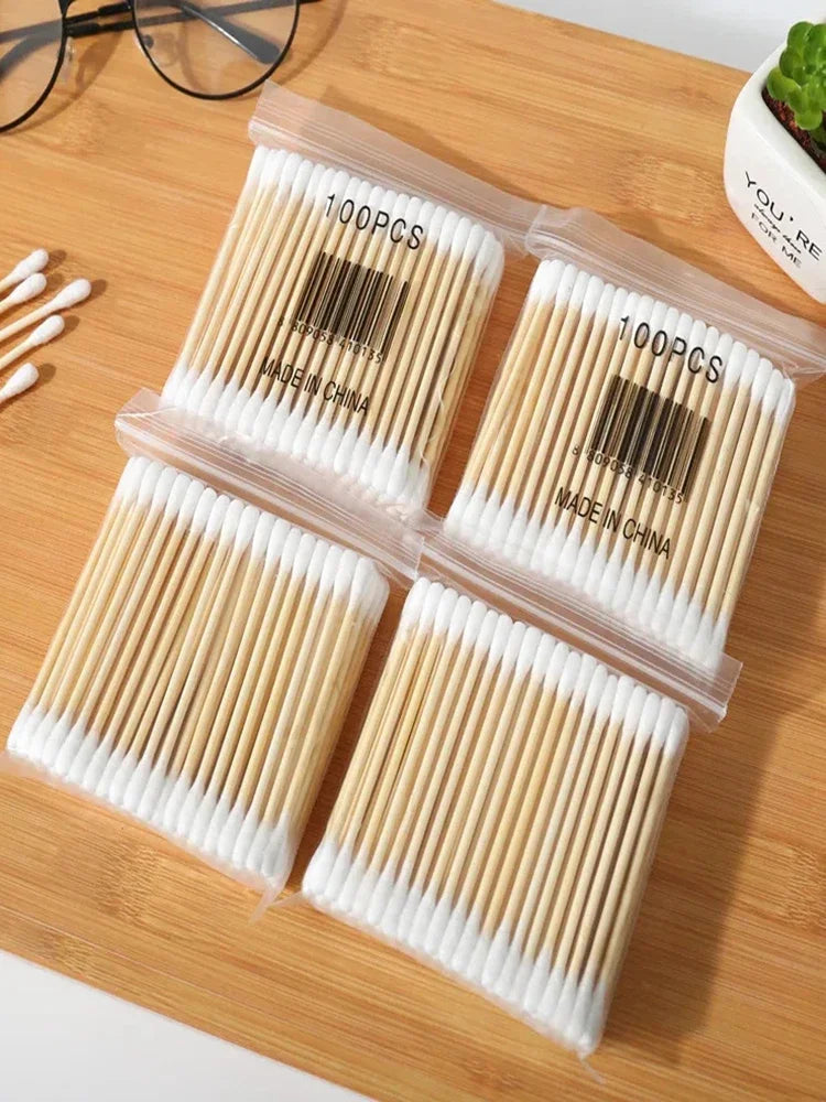 Wholesale 100/300/500/1000 pcs Double-Ended Cotton Swabs, Clean and Hygienic Baby Cotton Swabs, Ear Cleaning Sticks, Health Clea