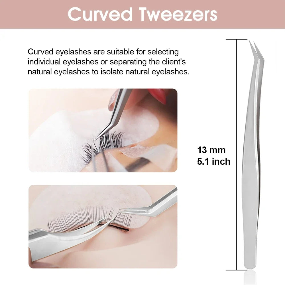 High Precision Non-defrmation Eyelash Make Tools 1Pcs High Elasticity Imported 402 Stainless Steel Gold Feather Lashes Tweezers
