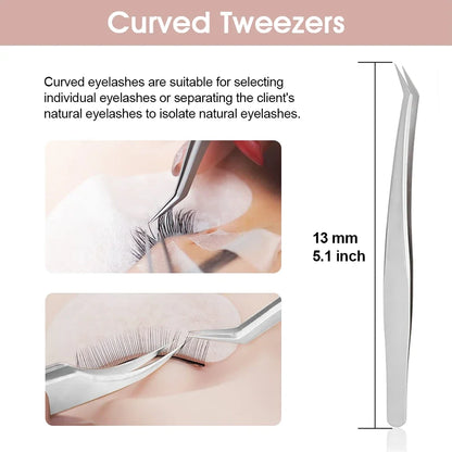 High Precision Non-defrmation Eyelash Make Tools 1Pcs High Elasticity Imported 402 Stainless Steel Gold Feather Lashes Tweezers