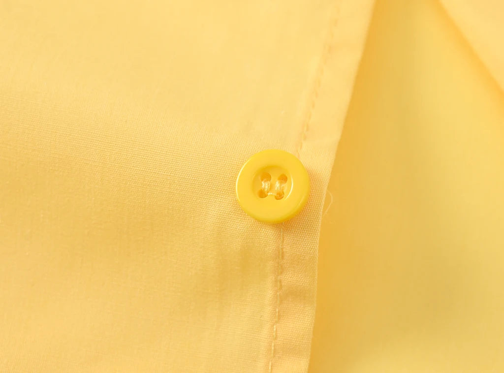 Children's Shirt in the Spring and Autumn New Boys and Girls Suit Collar Shirt Children's Pure Color Long Sleeve Shirt