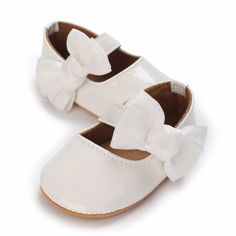 Toddler Girls' Fashionable Bowknot Princess Shoes, Comfortable Soft Mary Jane Flat Shoes Suitable For Parties And Various Activi