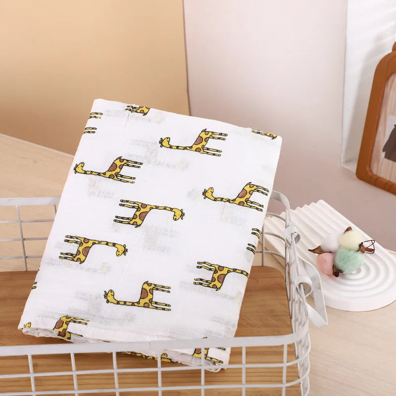 Newborn soft 100% muslin cotton swaddlle blanket infant baby wrap bath towel cover blanket 120x110cm