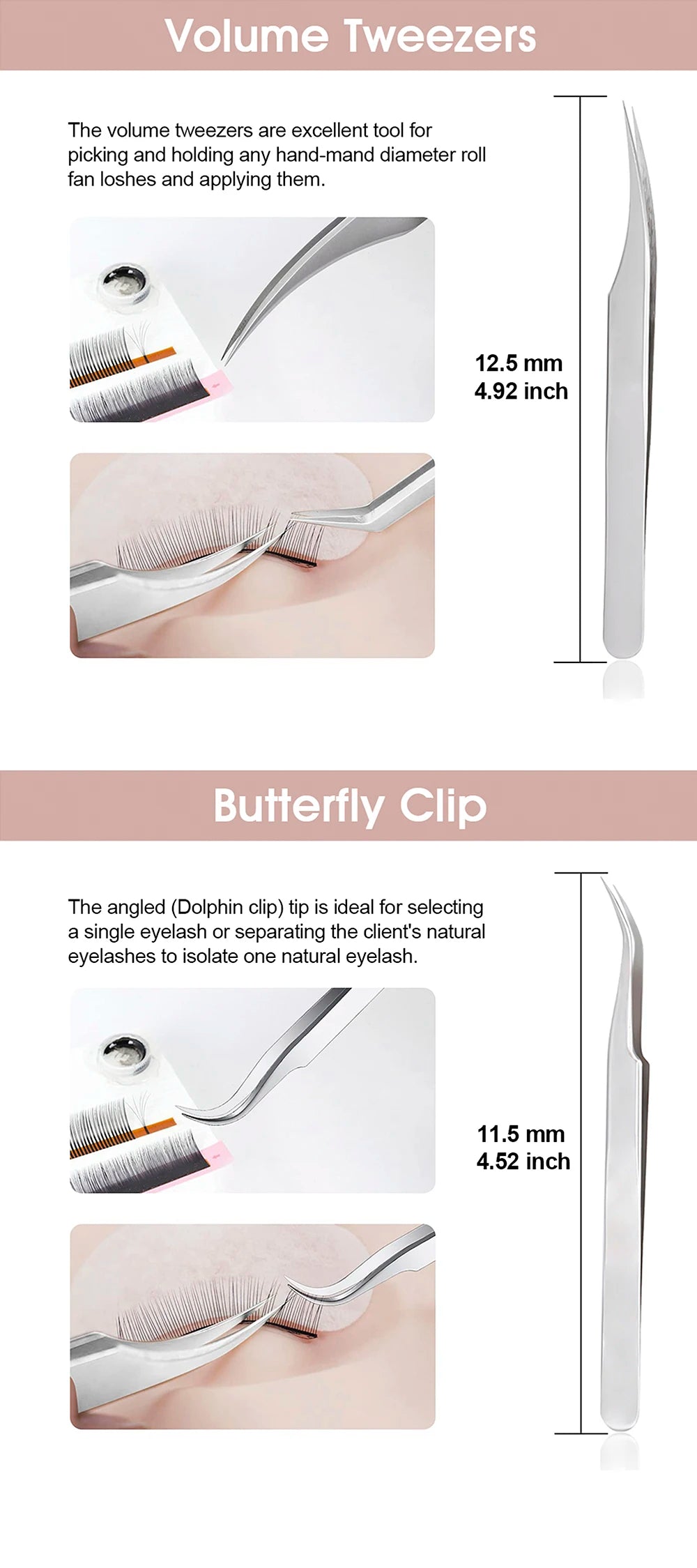 High Precision Non-defrmation Eyelash Make Tools 1Pcs High Elasticity Imported 402 Stainless Steel Gold Feather Lashes Tweezers