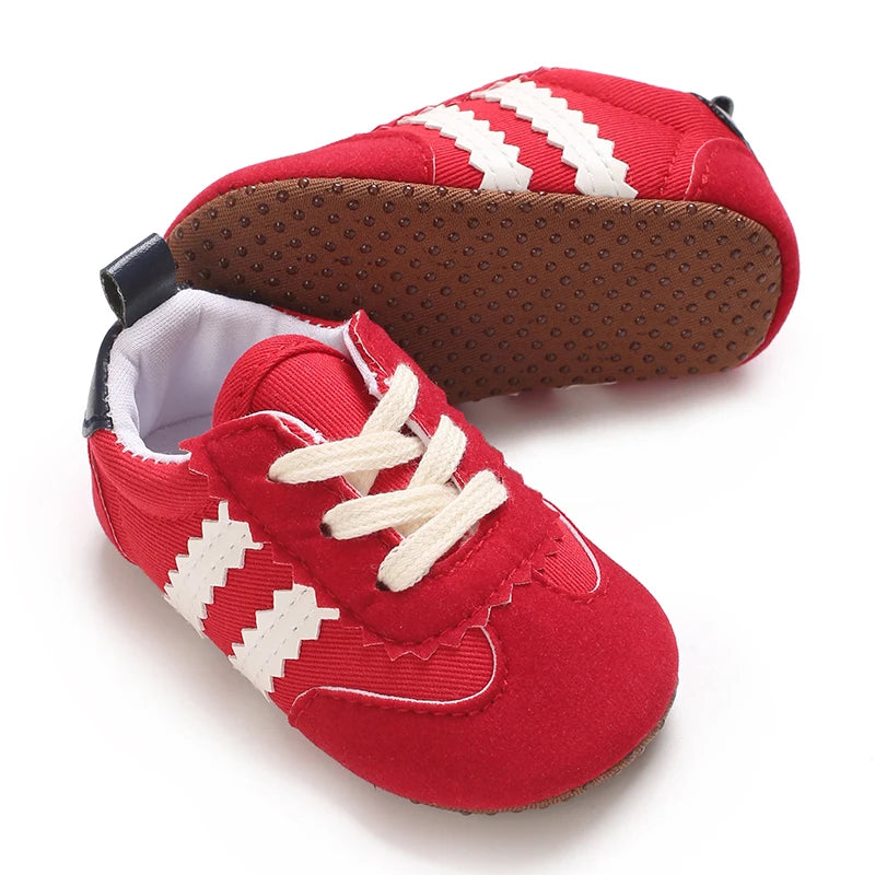 Baby Boys Girls Spring Autumn Shoes 0-1 Year First Walker Fashion Striped Rubber Soles Casual Sports Newborn