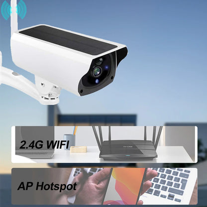 Wireless Solar Bullet Camera Outdoor WiFi 1080P 4x Zoom CCTV Surveillance IP Cam Home Security Protection Battery PIR Detection