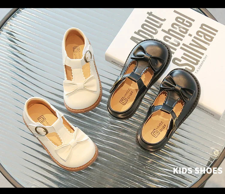 Girls Oxfords 2024 Spring Autumn Children Leather Shoes Girls Cute Sweet T-strap Shoes Toddler Girl Shoes School Performance