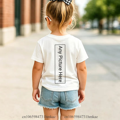 Personalized Kids T‑Shirts Front Back Print Customized Girl Short Sleeve T‑shirt Custom Photo Text Logo Tee For Girls Casual Tee