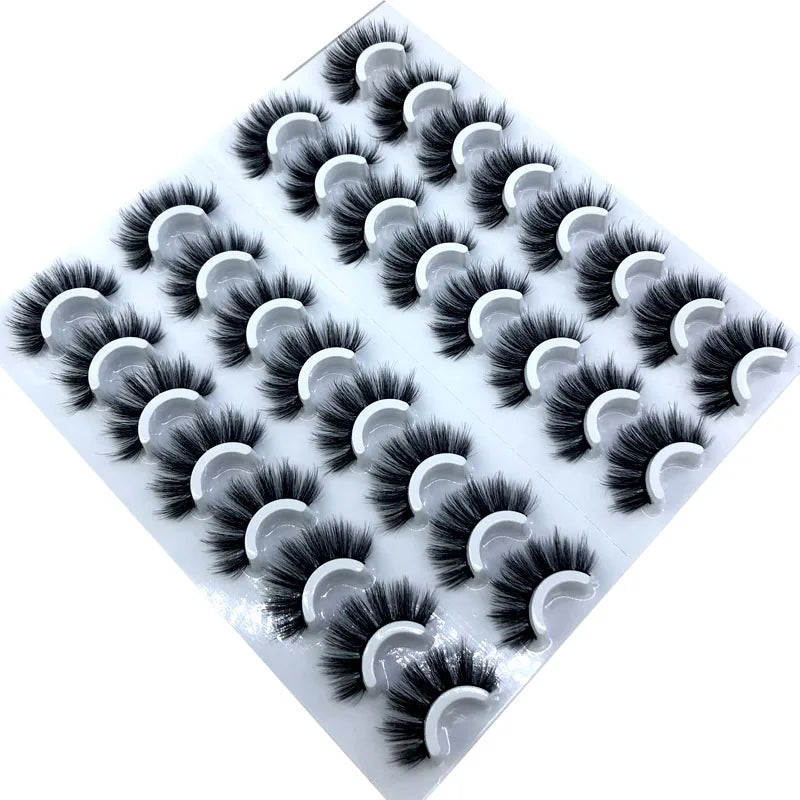 16 Pairs 3D Mink Lashes Natural False Eyelashes Dramatic Volume Fake Lashes Makeup Eyelash Extension Silk Eyelashes