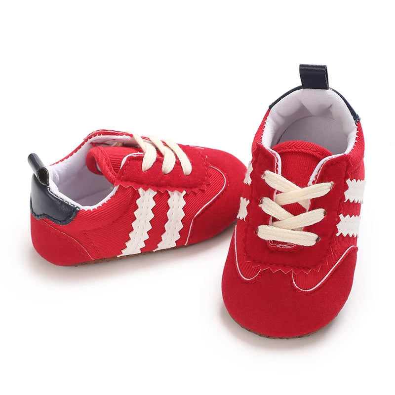 Baby Boys Girls Spring Autumn Shoes 0-1 Year First Walker Fashion Striped Rubber Soles Casual Sports Newborn