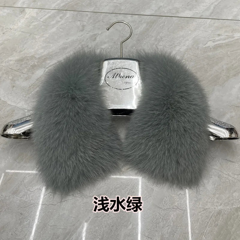 Real Fox Fur Collar Winter Men And Women's Fox Fur Square Collar Natural Fur Scarves For Ladies Neck Warmer Fur Scarf Shawls