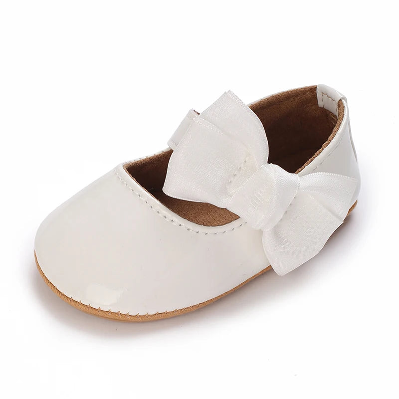 Toddler Girls' Fashionable Bowknot Princess Shoes, Comfortable Soft Mary Jane Flat Shoes Suitable For Parties And Various Activi