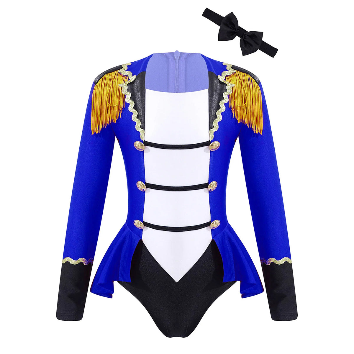 Childrens Showman Bodysuit Tassel Leotard Circus Ringmaster Cosplay Costumes Kids Girls Carnival Party Performance Jumpsuit