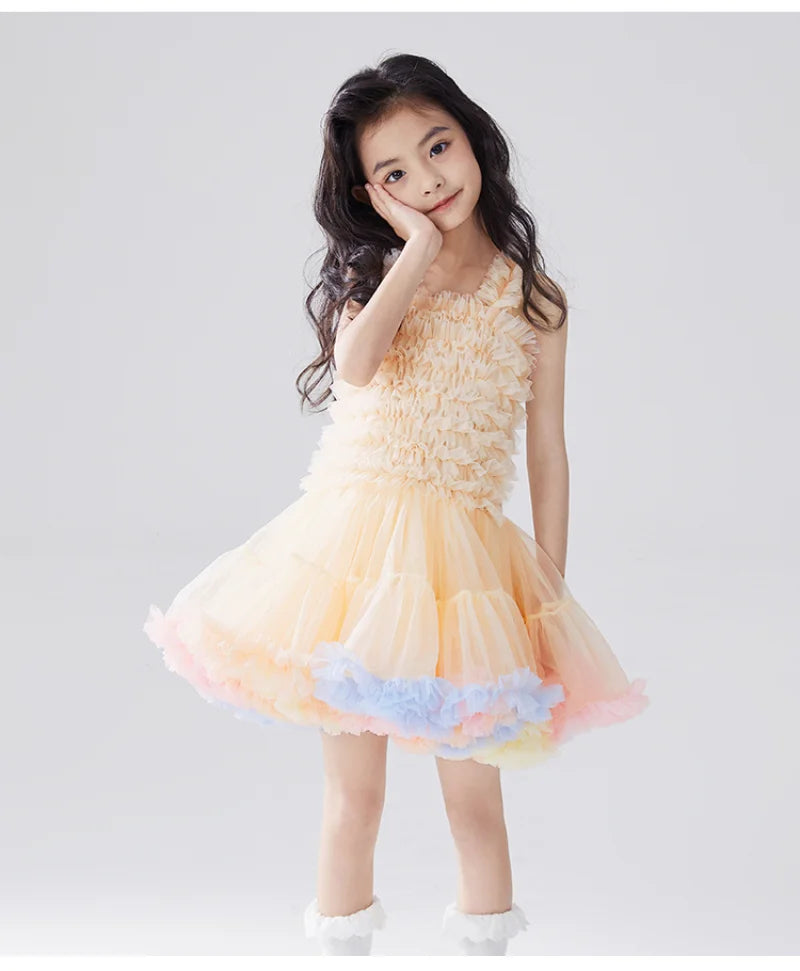 Girls Tutu Dress for Girls Baby Ball Gown Princess Party Vestido Casual Ruffled Bubble Photography Dresses Children Clothes L017