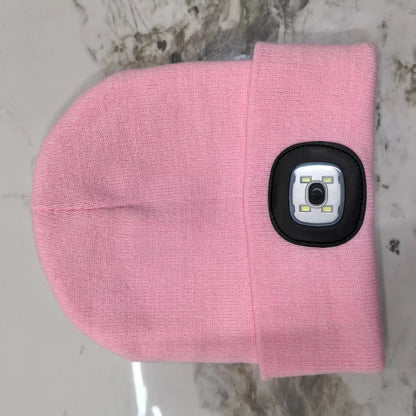 For Woman Cap Night Running Fishing Riding Sports Teenager Beanies Winter Men Beanie Hat with LED Light Rechargeable Knitted Hat
