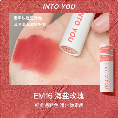 INTO YOU Lip Mud Heroine Matte Velvet Lip and Cheek Dual-use Lip Mud Soft Fog Smooth Blush INTOYOU Lip Lipstick Makeup